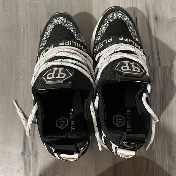 COPY - PHILIPP PLEIN BLACK SPARKLE WEDGES SNEAKERS - Picture 7 of 7